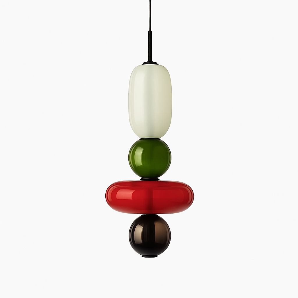 Suspension design en verre style pierres semi-précieuses Nemy - vue 18 sur 19