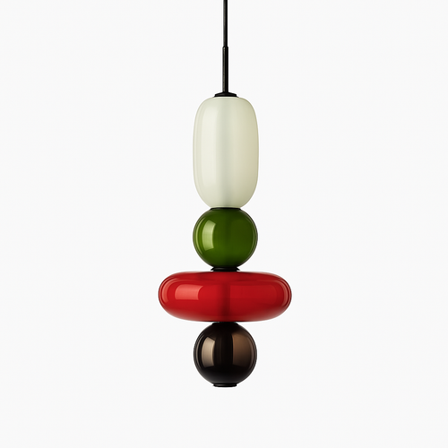 Suspension design en verre style pierres semi-précieuses Nemy