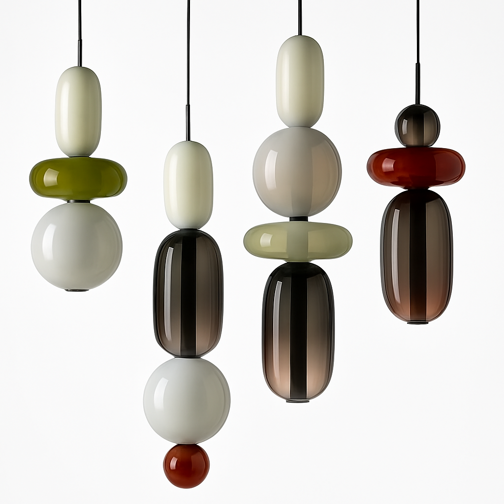Suspension design en verre style pierres semi-précieuses Nemy - vue 19 sur 19