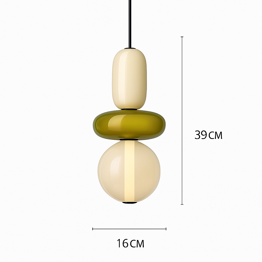 Suspension design en verre style pierres semi-précieuses Nemy - vue 6 sur 19