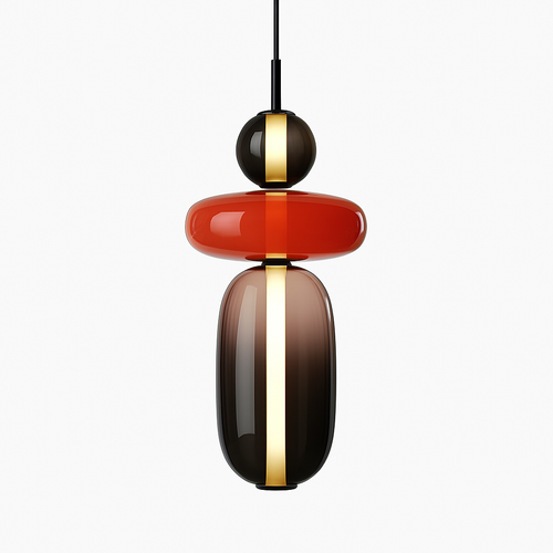 Suspension design en verre style pierres semi-précieuses Nemy