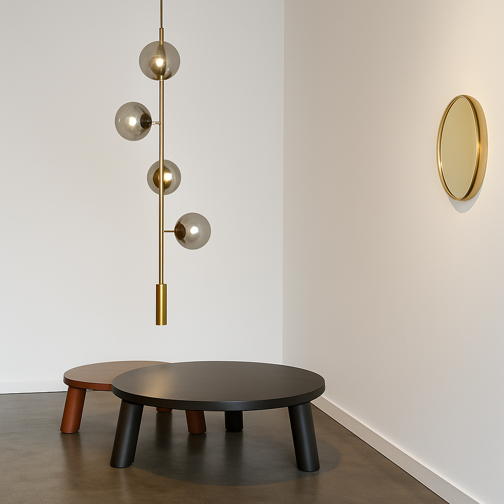 Suspension design LED allongée avec plusieurs abats-jour métal - vue 4 sur 6