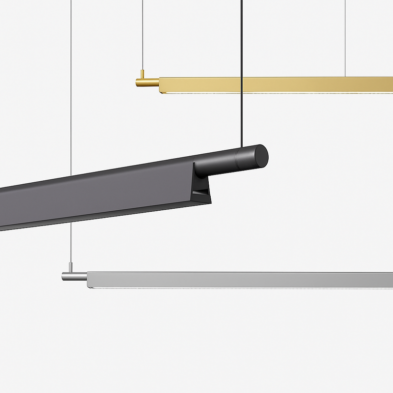 Suspension design à LED allongée en métal Loft