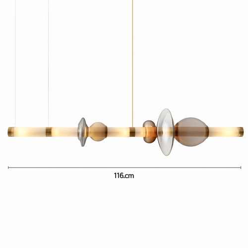 Suspension design à LED allongée en verre aux formes ovales Luxury - vue 14 sur 13
