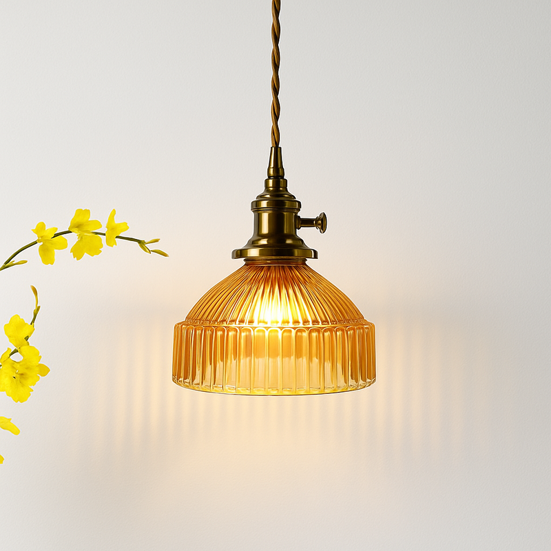 Suspension design à LED avec abat-jour en verre coloré Loft