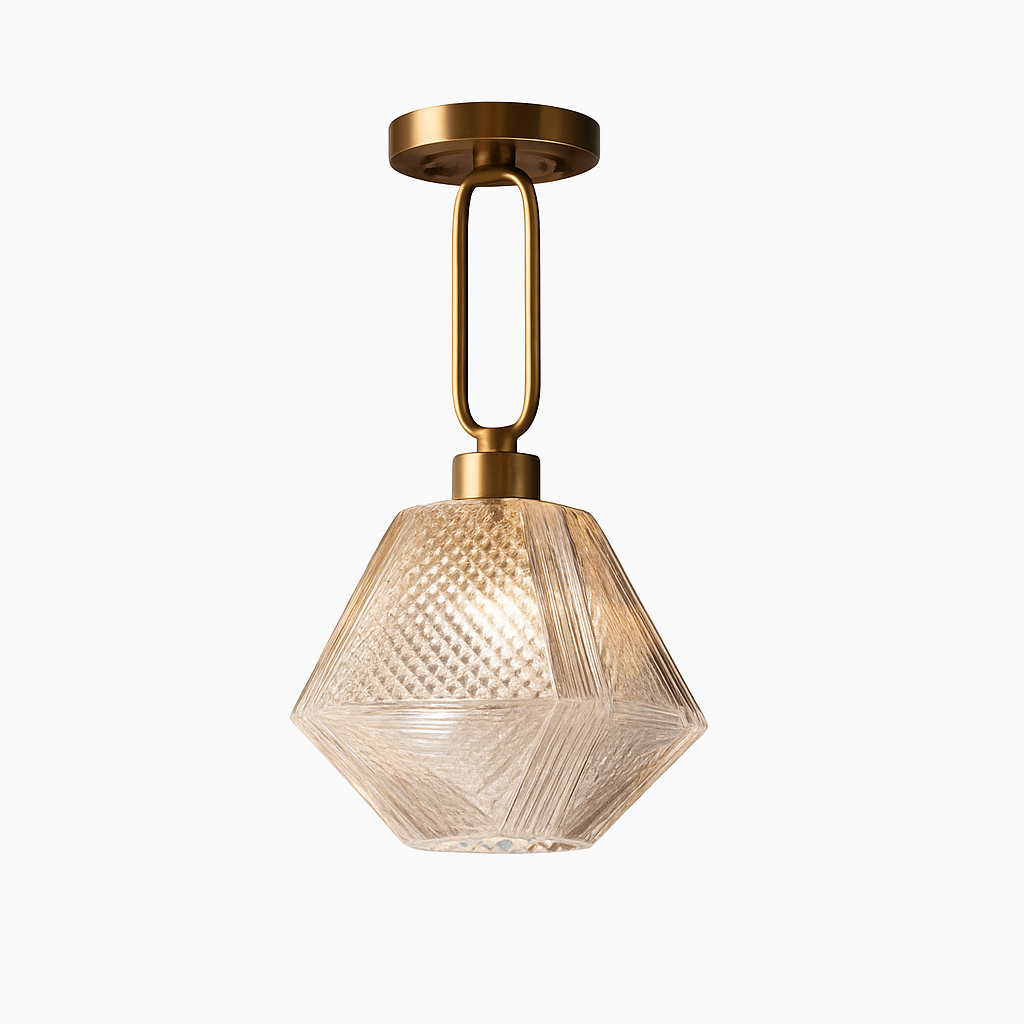 Suspension design à LED avec abat-jour en verre rétro Shadow