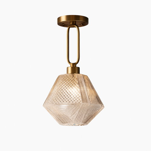 Suspension design à LED avec abat-jour en verre rétro Shadow - vue 2 sur 5