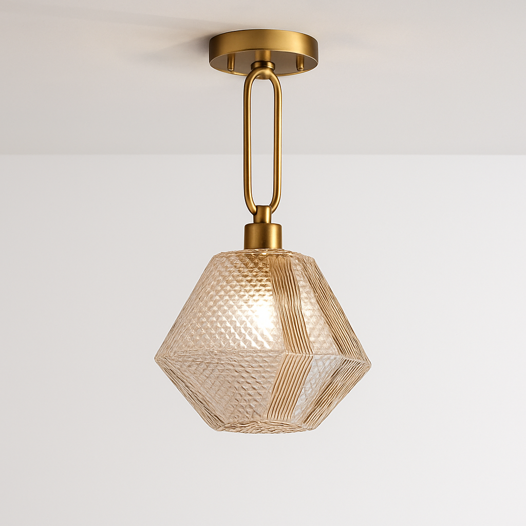 Suspension design à LED avec abat-jour en verre rétro Shadow - vue 3 sur 5