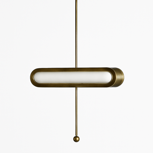 Suspension design LED avec double base dorée arrondie style Luxury