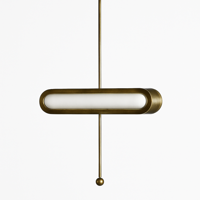 Suspension design LED avec double base dorée arrondie style Luxury