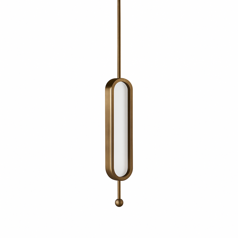 Suspension design LED avec double base dorée arrondie style Luxury