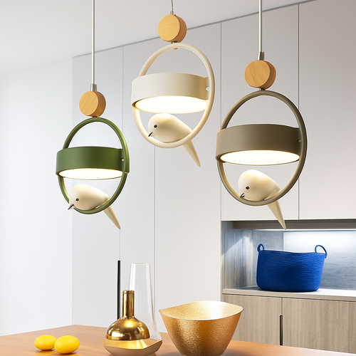 Suspension design LED avec petit oiseau suspendu Bessie - vue 6 sur 10