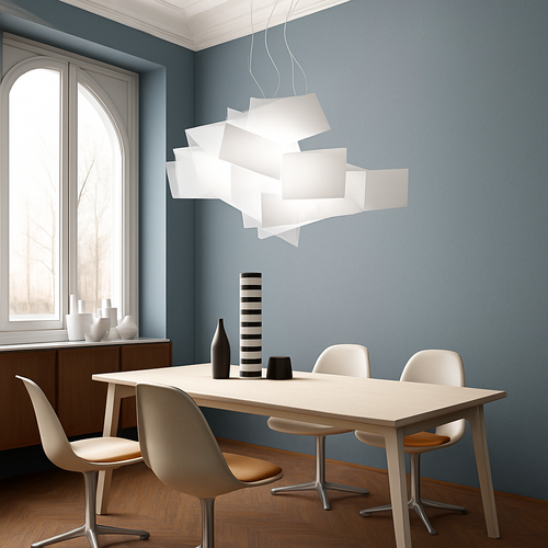 Suspension design LED avec plusieurs plaques colorées Italian Lofty