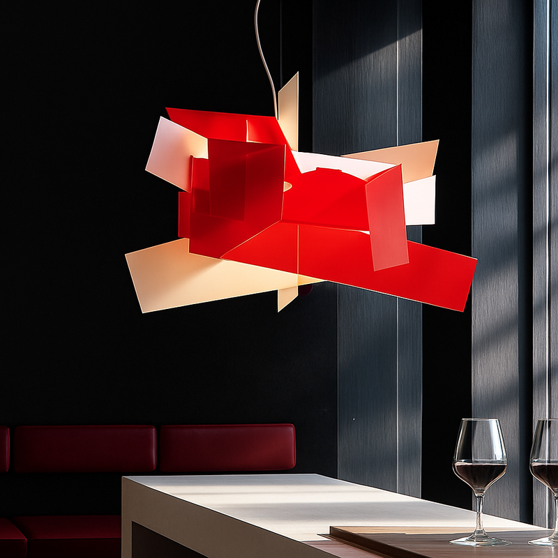 Suspension design LED avec plusieurs plaques colorées Italian Lofty