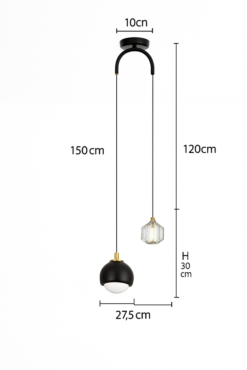 Suspension design LED à double sources lumineuses Thea