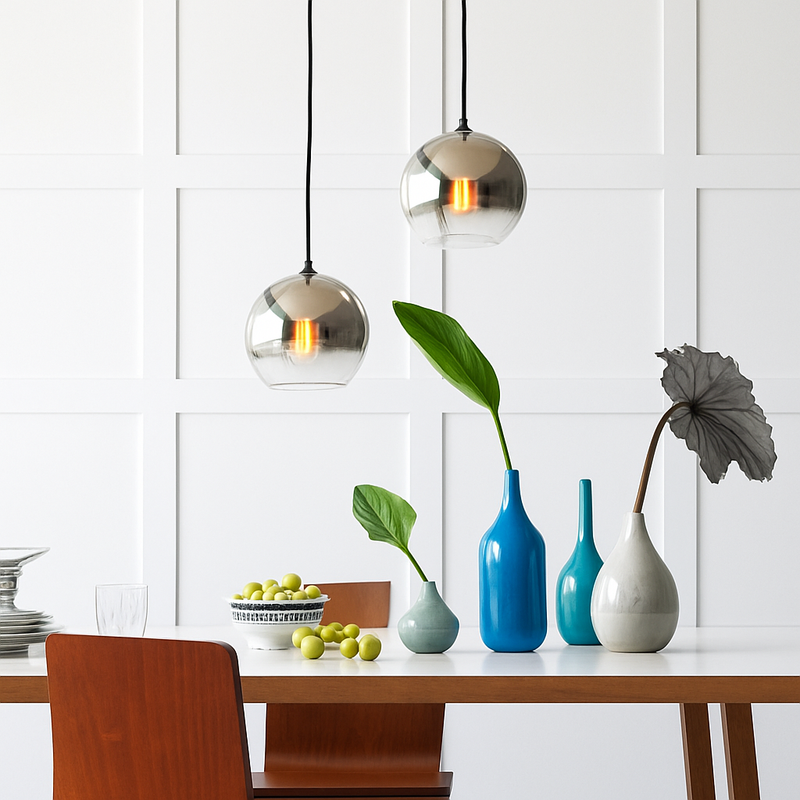 Suspension design LED en boule de verre Loft