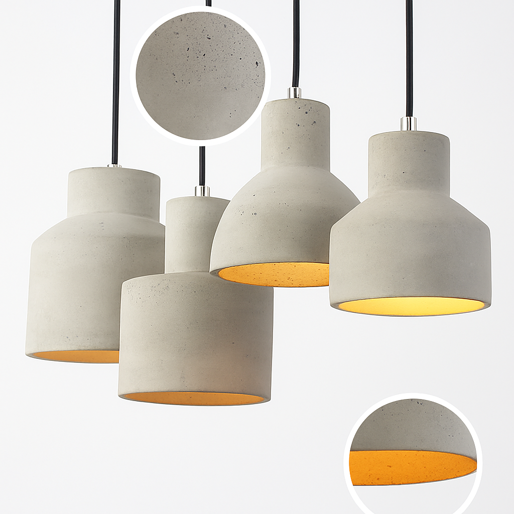 Suspension design LED en ciment (plusieurs formes) - vue 6 sur 11