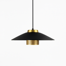 Suspension design LED en métal noir et doré Bar