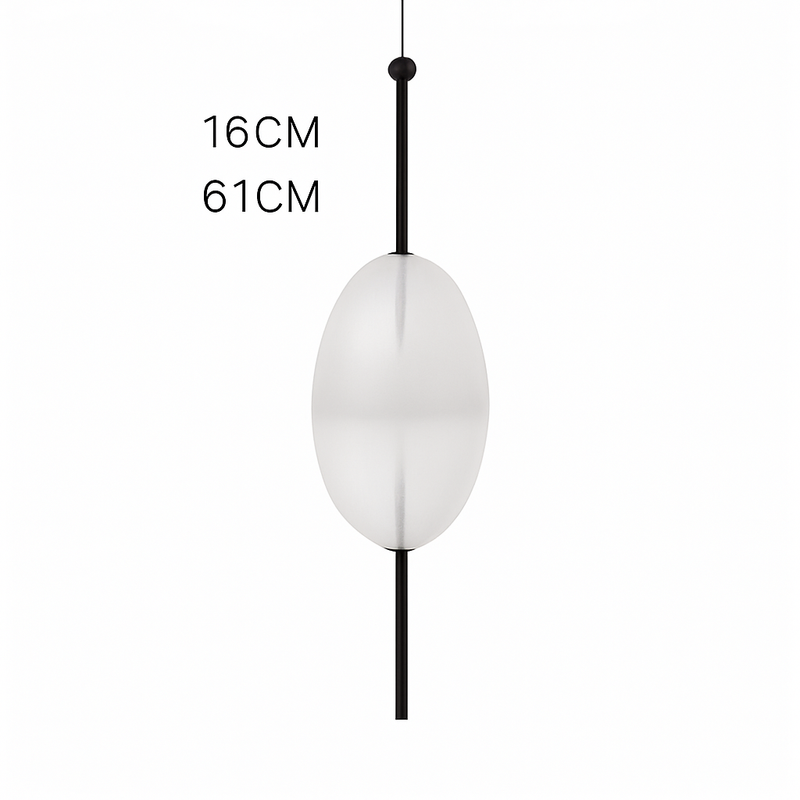 Suspension design LED en verre bleu de plusieurs formes