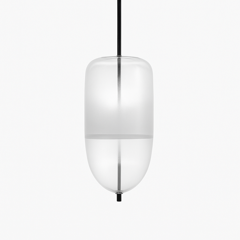 Suspension design LED en verre bleu de plusieurs formes