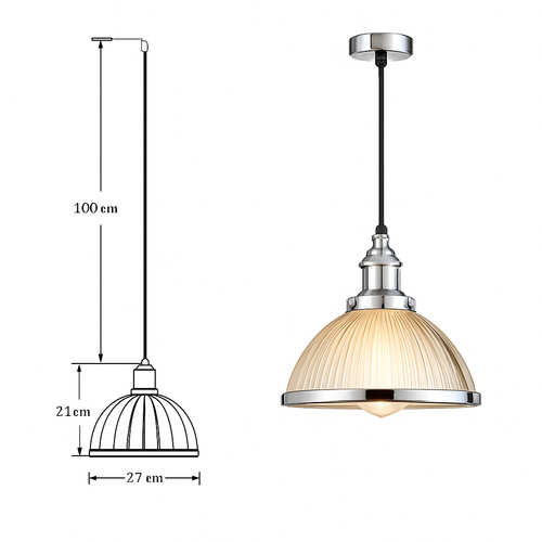 Suspension design LED en verre style Loft industriel