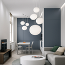 Suspension design LED forme ovale en verre blanc
