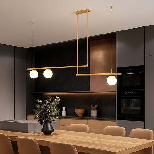 suspension design moderne avec boule de verre élégante