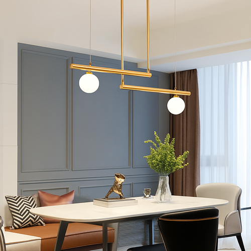 suspension design moderne avec boule de verre élégante - vue 5 sur 16