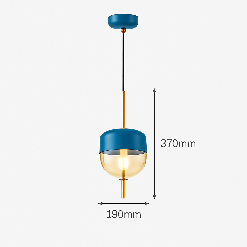 Suspension design moderne en verre en forme de goutte bleue - vue 13 sur 19