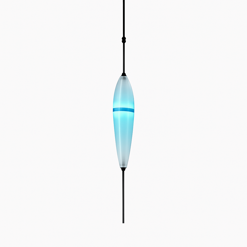 Suspension design moderne en verre en forme de goutte bleue - vue 14 sur 19