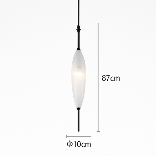 Suspension design moderne en verre en forme de goutte bleue