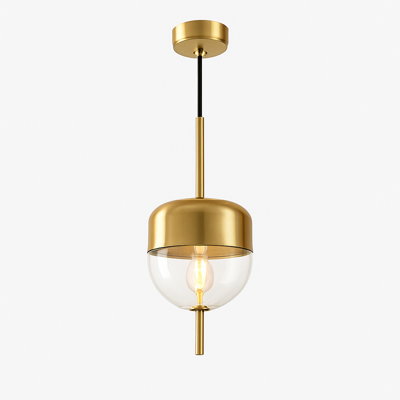 Suspension design moderne en verre en forme de goutte bleue