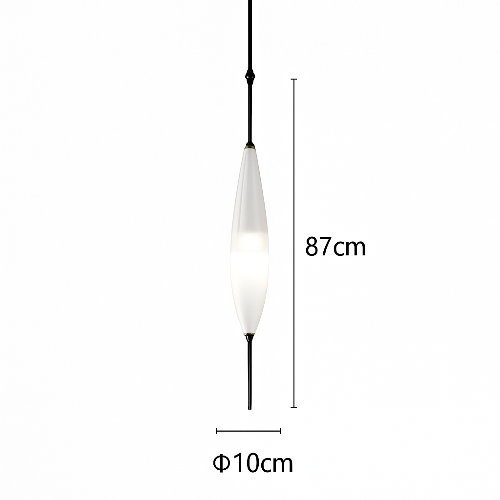 Suspension design moderne en verre en forme de goutte bleue - vue 6 sur 19