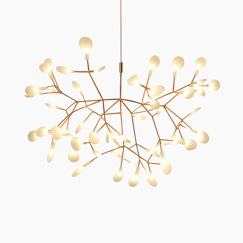 Modern LED tree shaped pendant light in copper or black