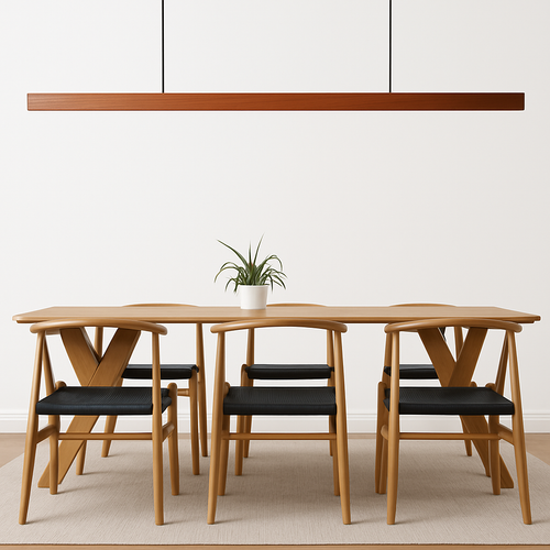 Suspension design moderne LED en bois allongé Hang - vue 3 sur 8