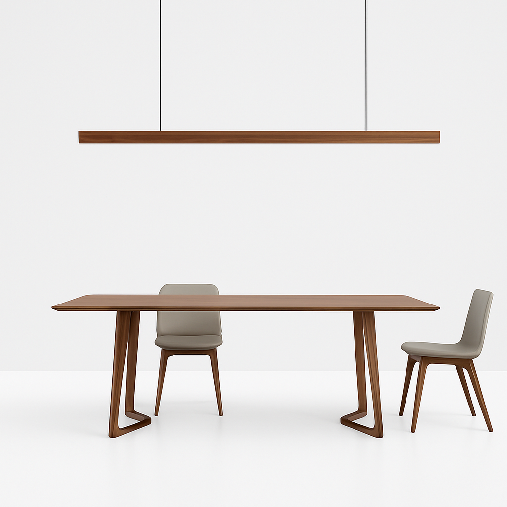Suspension design moderne LED en bois allongé Hang - vue 3 sur 8