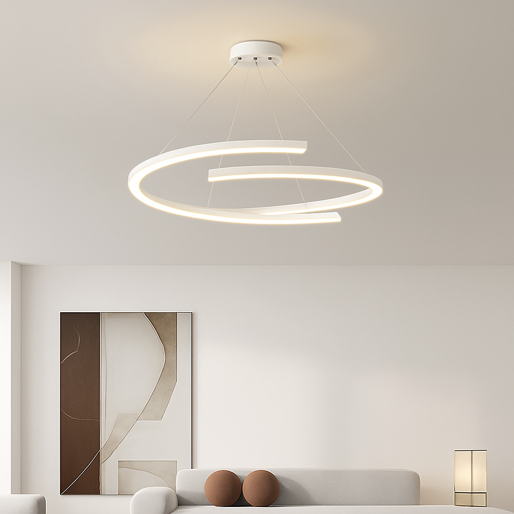 suspension design nordique moderne simple anneau luminaire - vue 5 sur 12