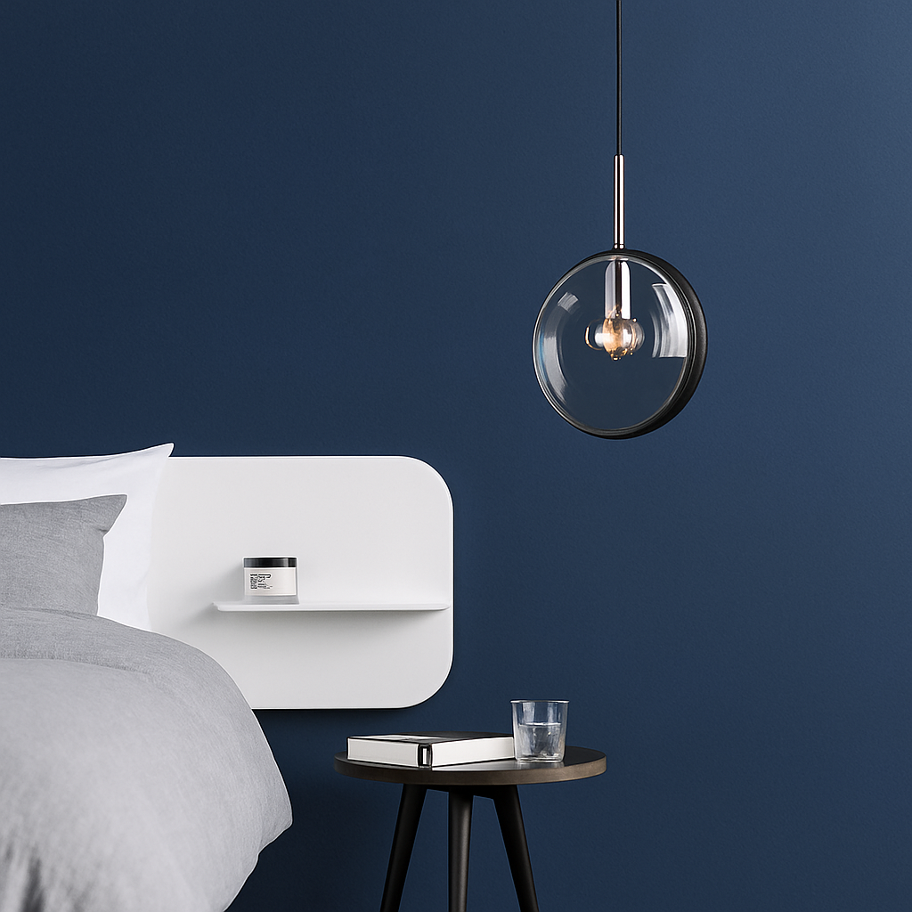 Suspension design ronde en verre bleue Dining - vue 4 sur 9