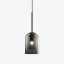 Suspension design tube arrondi double verre fumé