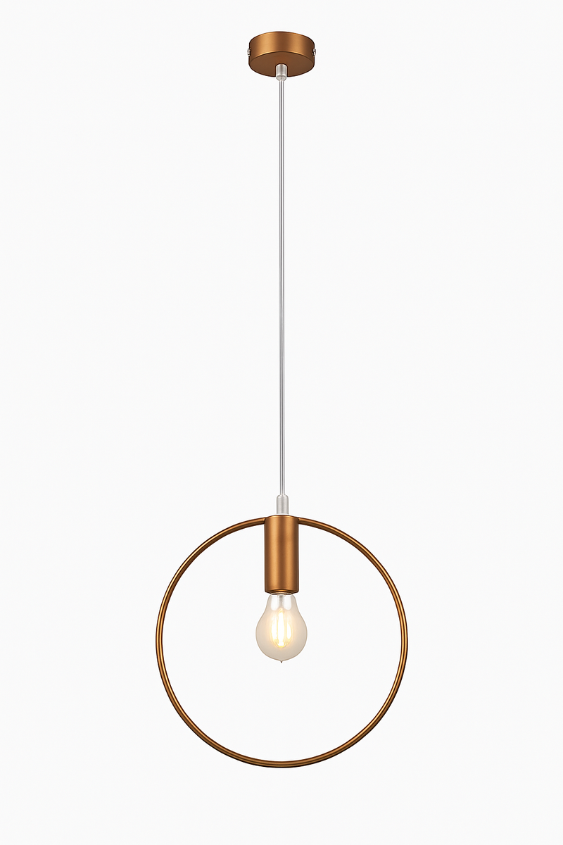 Suspension dorée à LED en forme de rond