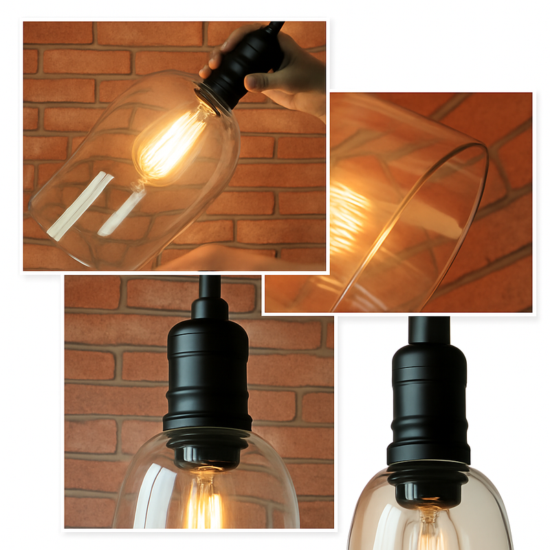 suspension Edison Vintage abat-jour en verre dans rétro Style Loft industriel suspension éclairage Lampara Colgante De Techo