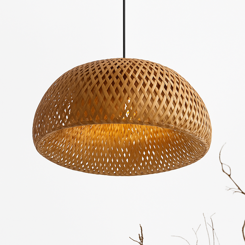 Suspension en bambou tissée à la main naturelle