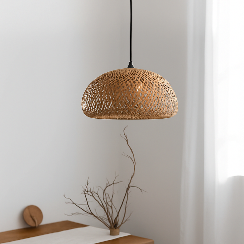 Suspension en bambou tissée à la main naturelle