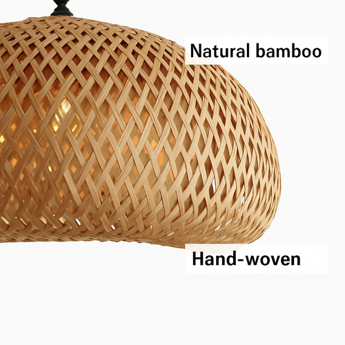 Suspension en bambou tissée à la main naturelle