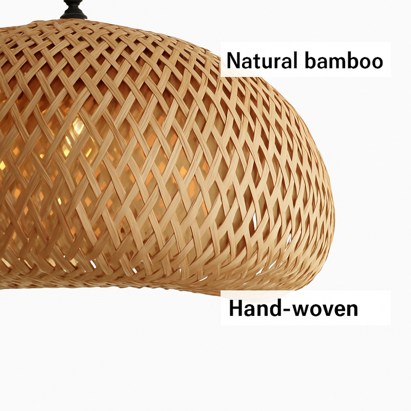 Suspension en bambou tissée à la main naturelle