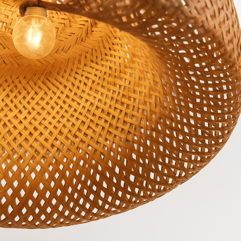 Suspension en bambou tissée à la main naturelle