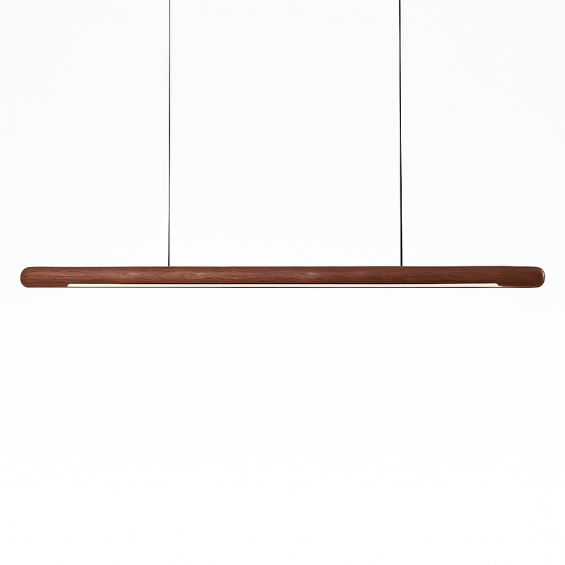 suspension en bois design minimaliste led longue bande