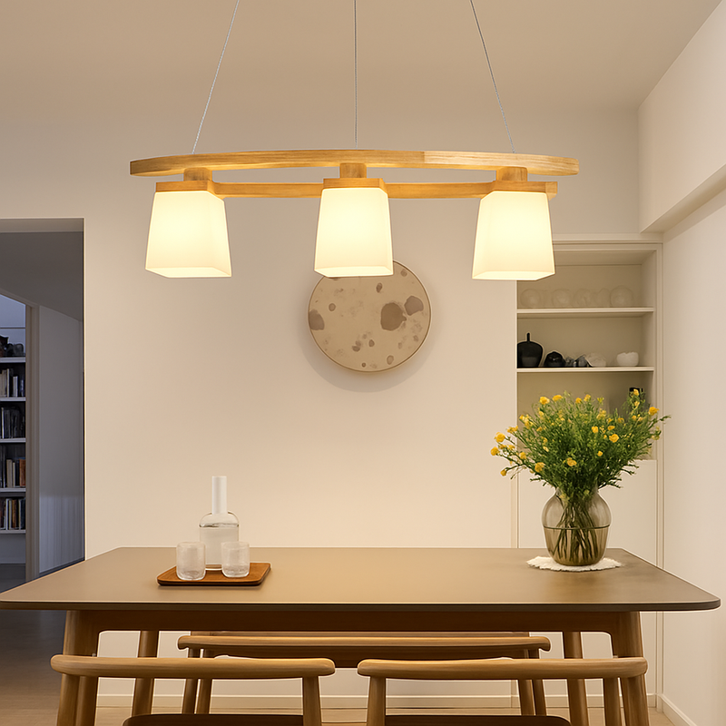 Suspension en bois nordique LED lampes suspendues modernes pour salle à manger salon cuisine Bar café lampe suspendue de Style japonais