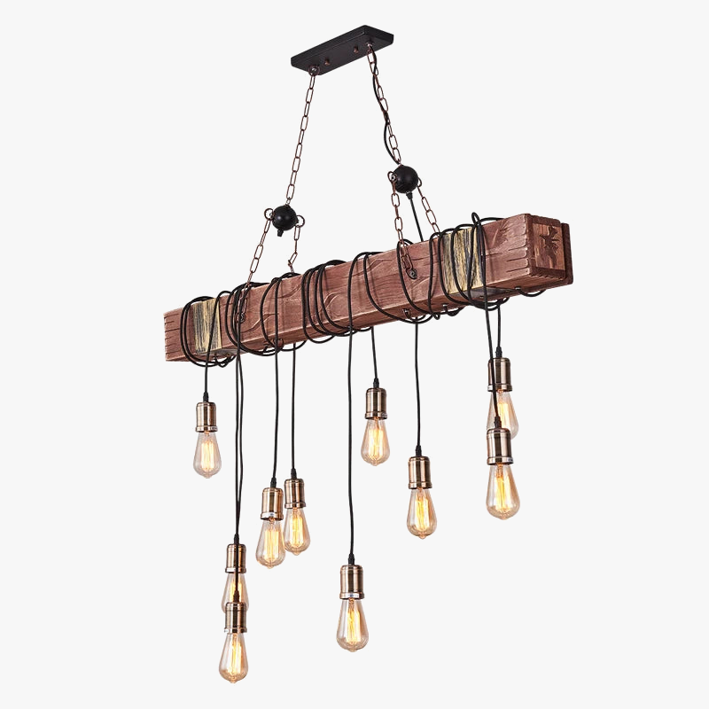 suspension en bois vintage style loft pour décoration intérieure