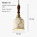 suspension en céramique nordique moderne avec motif floral
